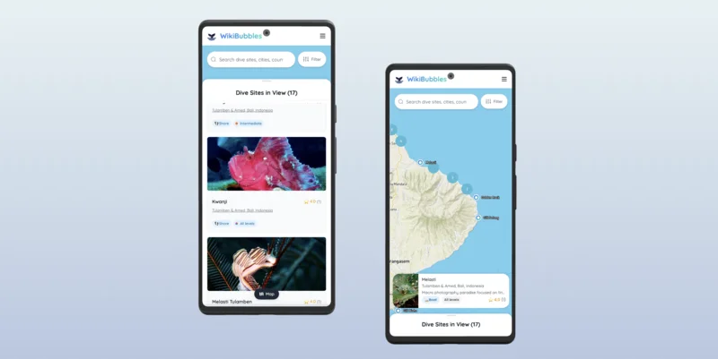 Find awesome underwater places nearby